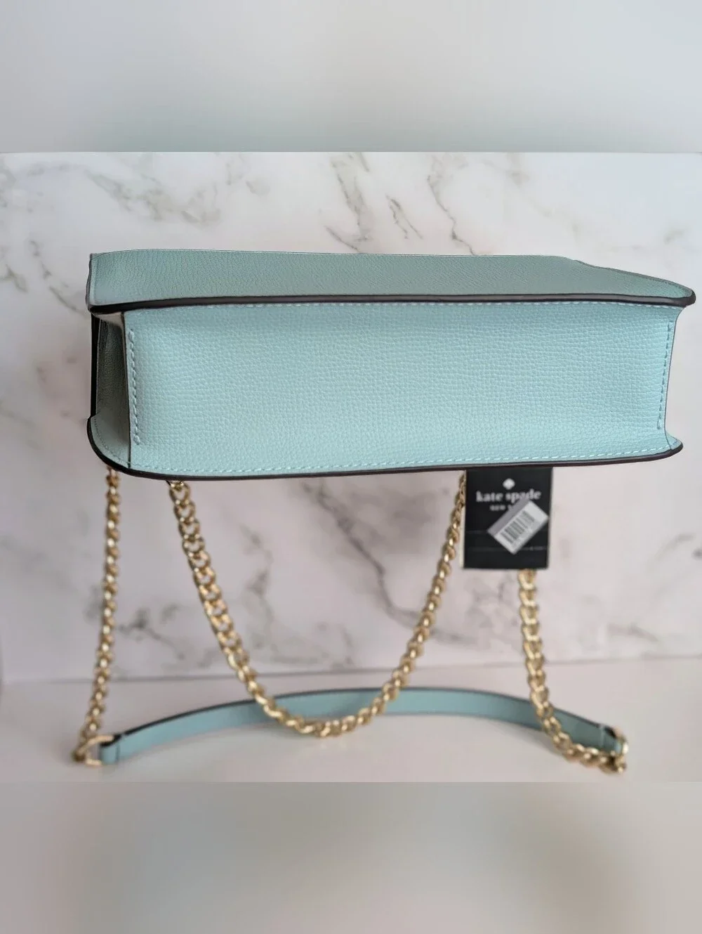 NWT Kate Spade Remi Flap Chain Crossbody Bag Wild Sage Aqua Blue Leather